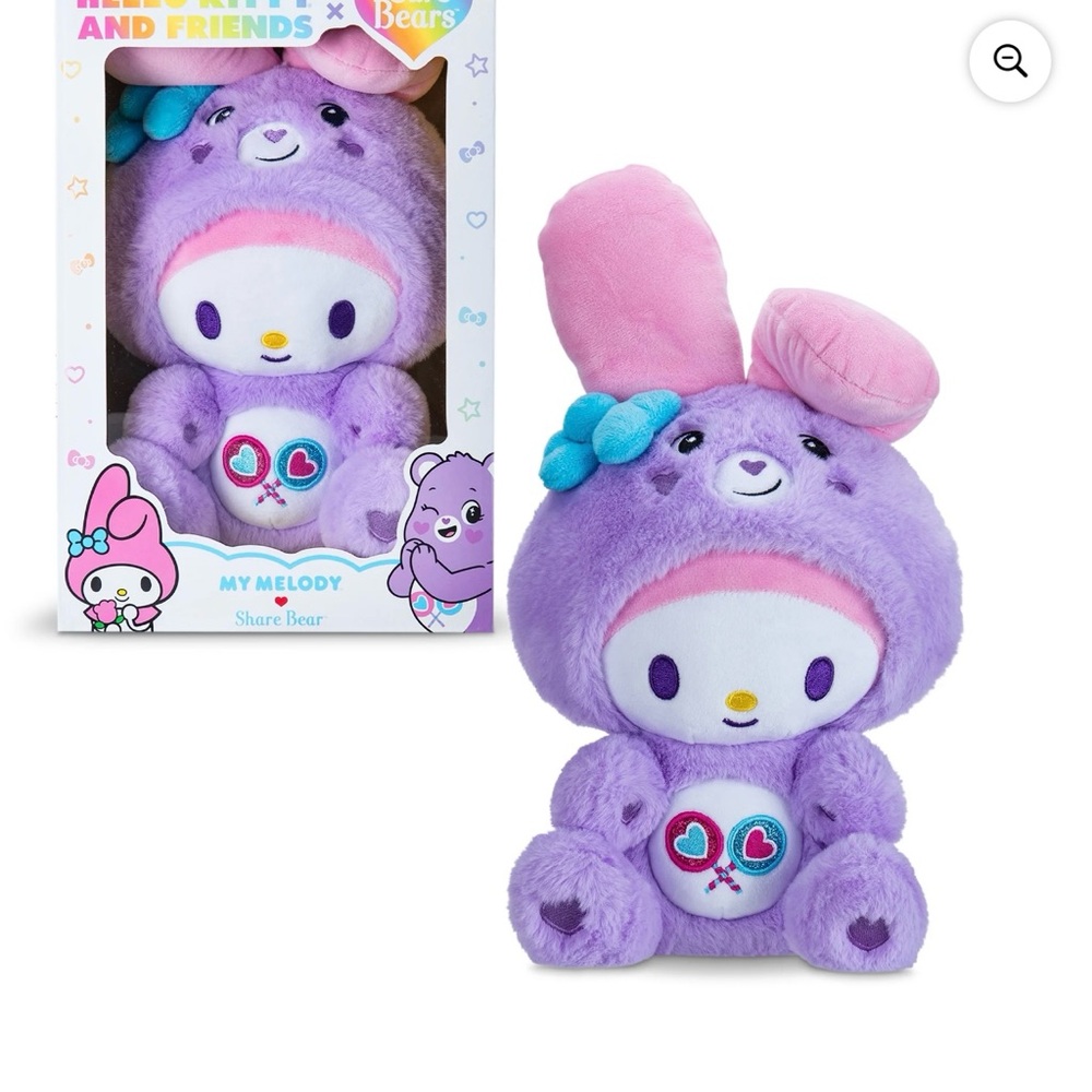 Care bear X hello kitty My Melody as share bear 10” collectible plush